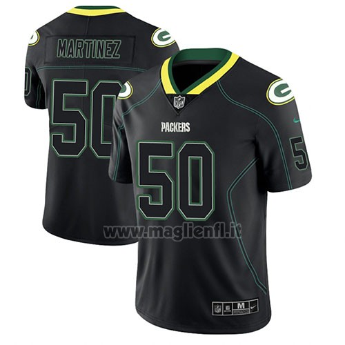 Maglia NFL Limited Green Bay Packers Blake Martinez Nero Color Rush 2018 Lights Out